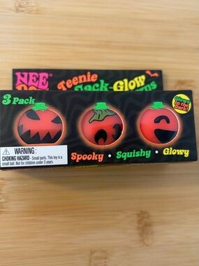 Needoh Teenie Jack-O-Glow Pumpkin Squishy Toy 3-Pack - new in box Teenie Jack